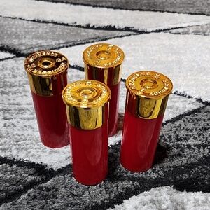 BARBUZZO BUCKSHOT 12-GAUGE SHOTGUN SHELL SHAPED SET-OF-4 SHOT GLASSES NOVELTY